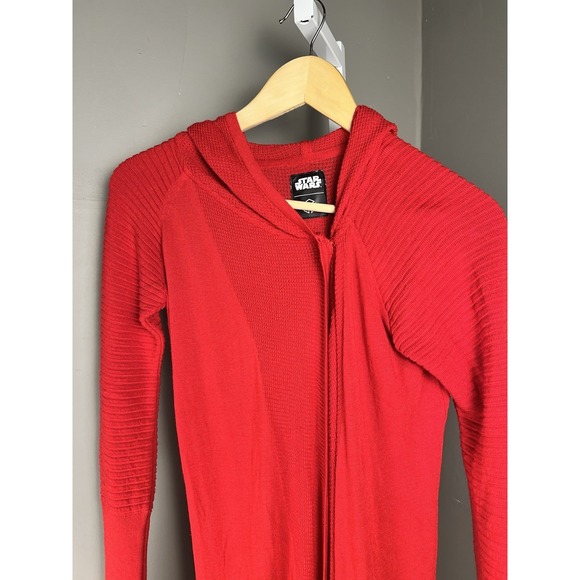 Star Wars XS Musterbrand Sith Apprentice Cardiagn Sweater Women Red Hooded - Picture 3 of 10